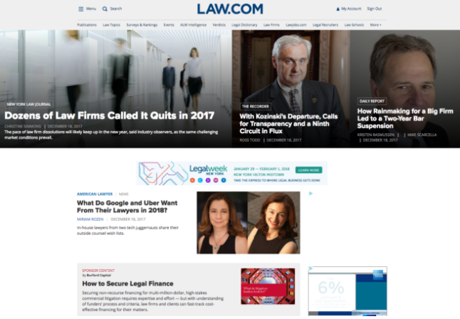 Law.com Screenshot Web Page